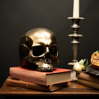 Blackened Gold Skull Ornament by The Blackened Teeth Ltd Gothic Home Decor