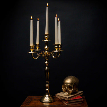gold candelabra 5 arm the blackened teeth gothic home decor victorian decor