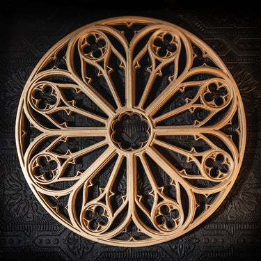 Oculus Gothic Window Gold - The Blackened Teeth - gothic home decor