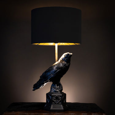 raven gothic lamp black crow the blackened teeth gothic lighting raven on gothic architecture plinth