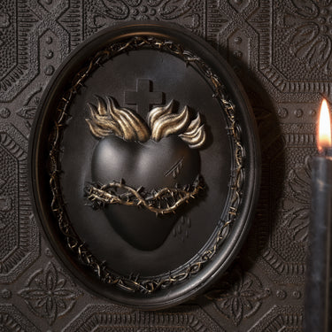 sacred heart wall plaque - the blackened teeth - gothic home decor