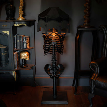 Skeleton floor lamp - The Blackened Teeth - Gothic home decor