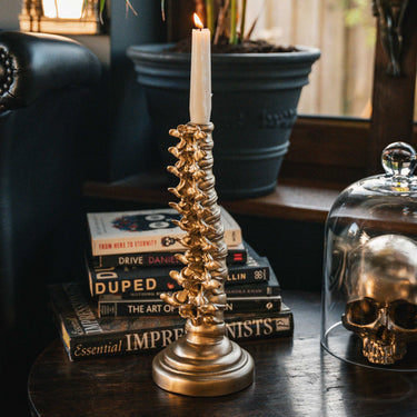 spine candle holder - the blackened teeth - gothic home decor