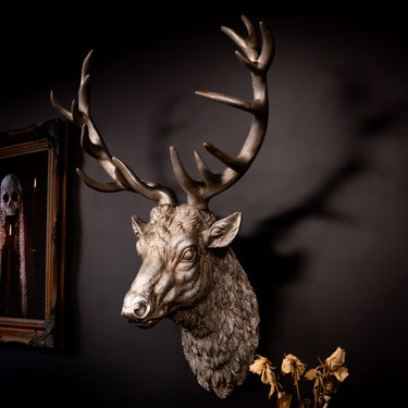 The Silver Stag Wall Statue