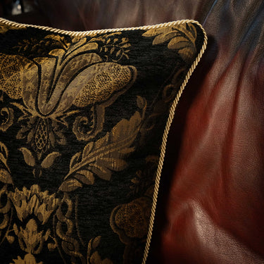 Baroque Aurelia Cushion - Black & Antique Gold