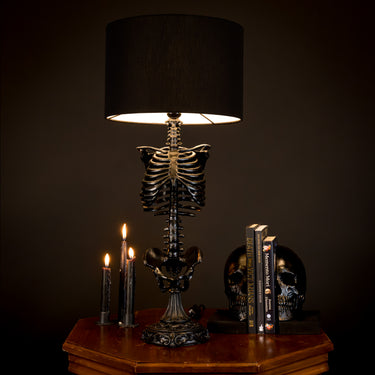 skeleton lamp gothic lighting the blackened teeth gothic homeware gothic decor statement gothic lighting baroque gothic dark romantic room