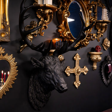 The Black Stag Wall Statue